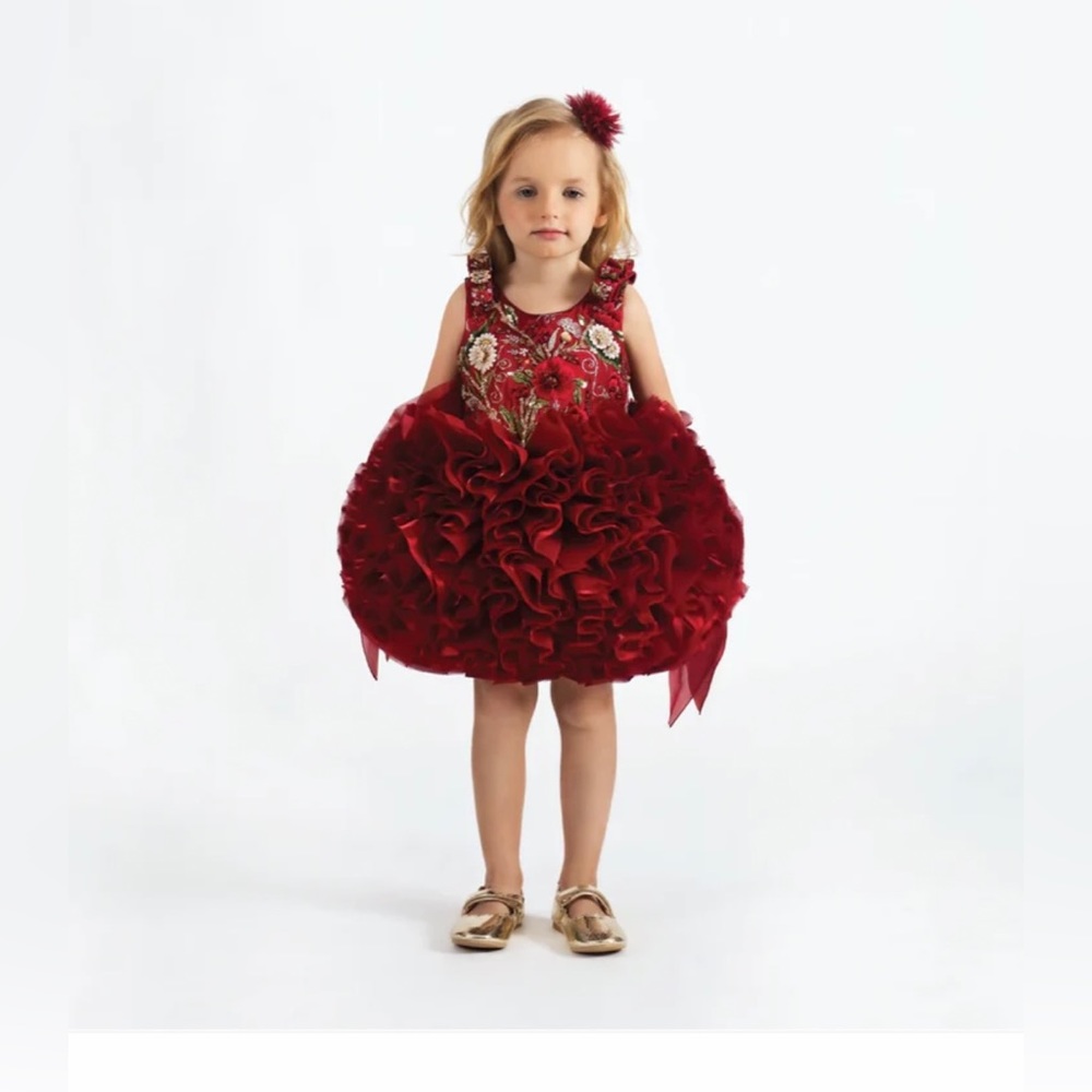 COPY - Maison Ava Pomme toddler dress red